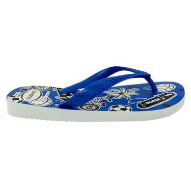 Imagem de Chinelo Infantil Havaianas Kids Surf Meninos, Branco, Azul, 31