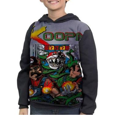 Imagem de Moletom Infantil Mario Luigi Koopa Bowser - smoke, Preto, 12