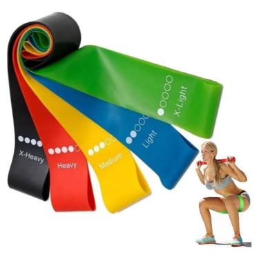 Imagem de Kit 5 Faixa Elástica Super Mini Band Para Treino Exercícios