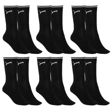 Imagem de Kit 6 Pares de Meia Puma Esportiva Cano Longo Masculina - Preto