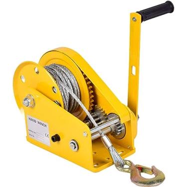 Imagem de Guincho Manual Com Cabo E Gancho De Aço - Guincho De Catraca Bidirecional Com Manivela Manual Para Serviço Pesado Para Reboque De Barco Com Freio Automático - Guincho Manua, 2600lbs, 30m