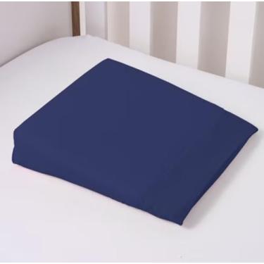 Imagem de Travesseiro anti refluxo baby para berço e carrinho de bebê (Azul marinho)