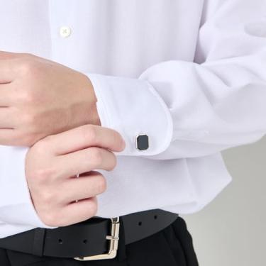 Imagem de Abotoaduras masculinas de aço inoxidável para homens bandeira americana/zircão/pai/geométrico/forma/música abotoaduras presentes de casamento de negócios para ele, One Size, Aço inoxidável, Sem Pedra