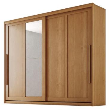 Imagem de Guarda Roupas Casal 2 Portas De Correr Com Espelho 100% Mdf 6 Gavetas Firenze Madeirado