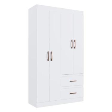 Imagem de Guarda-roupas Solteiro 4 Portas E 2 Gavetas Multimóveis Cr35209 Branco