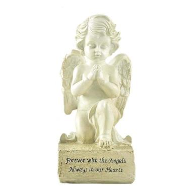Imagem de Estatueta de resina de estátua de anjo orando 16,5 cm para decoração -