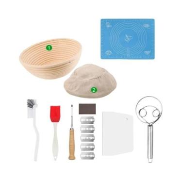 Imagem de Cesta De Fermentação De Pão Em Rattan Natural, 5/8 Peças, Oval E Redon