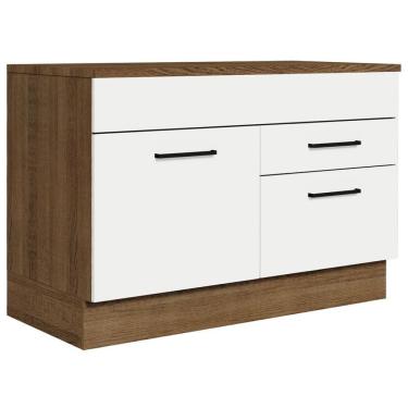 Imagem de Balcão Gabinete De Pia 120 X 60 Cm 1 Porta 2 Gavetas Rustic