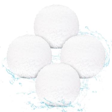 Imagem de 4 peças de bola absorvente de escória para banheira de hidromassagem e piscina, bola de imersão branca para limpeza de escória bolas absorventes de escória para banheira de hidromassagem bola de