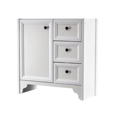 Imagem de Gabinete Armário Banheiro Ditália 1 Porta 3 Gavetas Bn-05 Branco