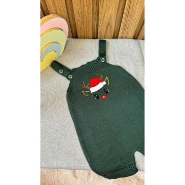 Imagem de Jardineira Romper Natal Rena Verde