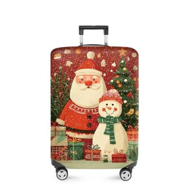 Imagem de FOREVER QUEEN Capa protetora elástica para bagagem de Natal serve para acessórios de viagem de 50 a 86 cm, Boneco de neve, M(fits 24-26Inch suitcase), Mármore