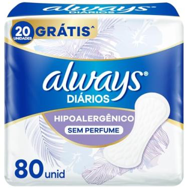 Imagem de Always Protetor Diário Hipoalergênico Sem Perfume 80 Unidades