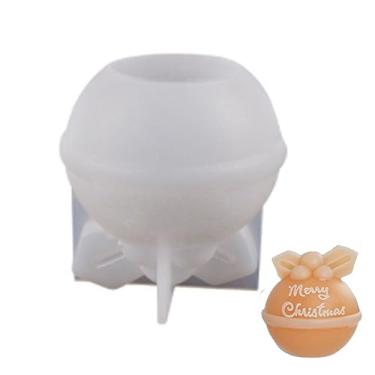 Imagem de Molde de vela de alce de silicone para aromaterapia pequeno sino molde de vela de Natal para presentes molde de sabão de Natal (C)