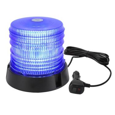 Imagem de Afurkuot Farol Piscante De Led Azul, 60 Leds, 16 Modos Aviso, Luz Emergência Segurança, 12/24 V, À Prova D'Água, Rotativo 360 Graus, Teto Carro, Estroboscópica Para Caminhões, Empilhadeiras, Limpa-N