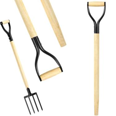 Imagem de Memorywuu 1 peça de substituição de cabo de pá de madeira de 76 cm de substituição de cabo de pá de madeira em forma de D, acessórios de ferramentas para pá, enxada, ancinho, escavação de jardim