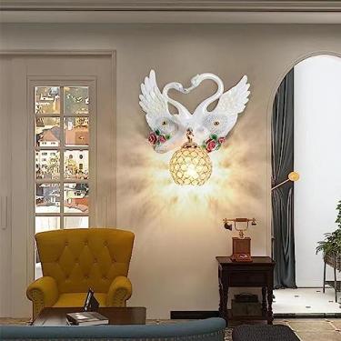Imagem de Luminária de parede Cisne de Arte Contemporânea Personalizada e Criativa para Sala de Estar, Quarto, Escritório, Casa de Campo, Quarto Infantil, Corredor de Hotel, Luz LED (Estilo 26)