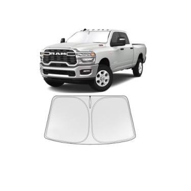 Imagem de Guarda-sol dobrável WODSTA Cobertura total Para-brisa Para-brisa Compatível com Dodge Ram 2500 2010-2025 4 Camadas Espessado Viseira 240T Poliéster Para-brisas Para-brisas Para-brisas