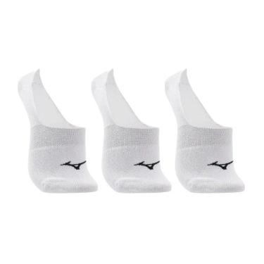 Imagem de Kit c/ 3 Meias Unissex Mizuno Basic Invisível 39/44 Branco, Branco, 39