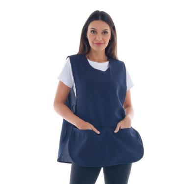 Imagem de Bata Jaleco Avental Tecido Oxford com Bolsos Amarração e Ajuste Latera
