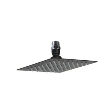 Imagem de Ducha Inox Black Preto Fosco 15x15 Com Niple Suporte De Teto - AMG Met