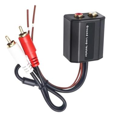 Imagem de Caixa isoladora de ruído de áudio estéreo com filtro de ruído, 2 canais RCA, isolador de circuito de aterramento estéreo para carro, som residencial, estéreo