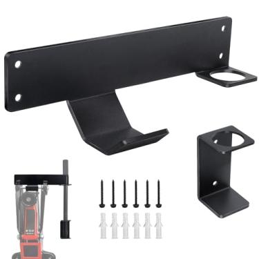 Imagem de PAKJCKERM Organizador de rack de montagem na parede, suporte de tomada compatível com macacos hidráulicos horizontais padrão, suportes de armazenamento de garagem resistentes para carro, reboque e