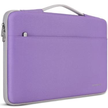 Imagem de DOMISO Capa protetora para laptop de 17 polegadas compatível com HP Dell ASUS Lenovo Chromebook de 17 a 17,3 polegadas, bolsa de computador à prova d'água com alça, roxa