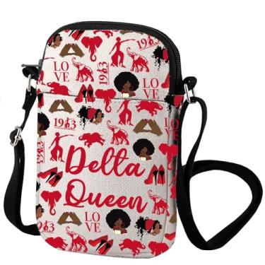 Imagem de VAMSII Bolsa tiracolo 1913 Sorority Red Elephant Gift The BaDST EST 1913 Canvas Shopping Bag for Sorority Sisters, Delta Queen