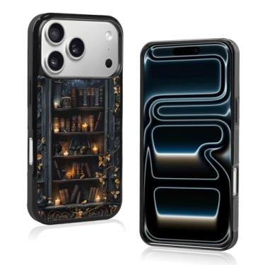 Imagem de Odhtst Estética Estrela Estante Livro Colagem Capa de Telemóvel Compatível com iPhone 17 Pro 6,3 polegadas, Proteção TPU à Prova de Choque Vintage Goth Bookish Presentes Capa de Telefone para Meninas