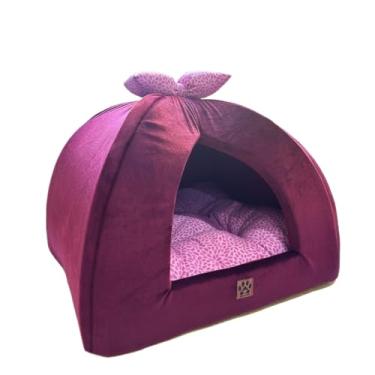 Imagem de Cama Pet Para Gato Ou Cachorro Pequeno Almofada Removivel Dupla Face Fundo Impermeavel Tamanho M E G(Vinho Petit,G)