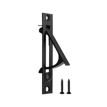 Imagem de Lethato Puxador de bolso 1 pacote, puxador de porta de bolso preto fosco, alça de borda nivelada sólida, ferragens para porta de bolso