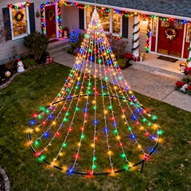 Imagem de Tryly Anel de luz de mastro de bandeira de metal resistente, base de 59 polegadas de diâmetro inclui laços de zíper, suporte de 3 pernas para prender luzes superiores de mastro, luz não incluída (1,5