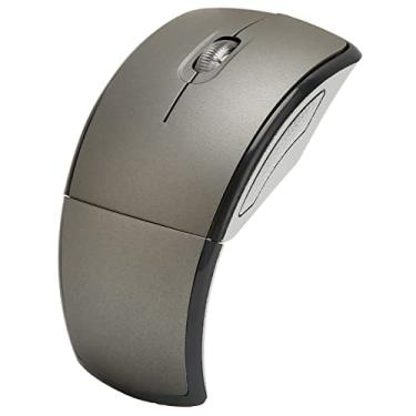 Imagem de Mouse Sem Fio Dobrável Portátil Compacto 2.4G Sem Fio para Jogos de Escritório Preto Fosco (Cinza)