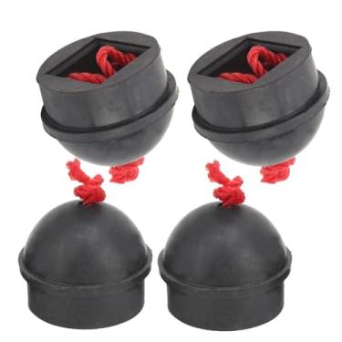 Imagem de Chiffonade 4 peças de suporte de giz para tacos com cordão – suporte de borracha para giz de bilhar para piscina acessório de tampa de chocolate em pó (preto)