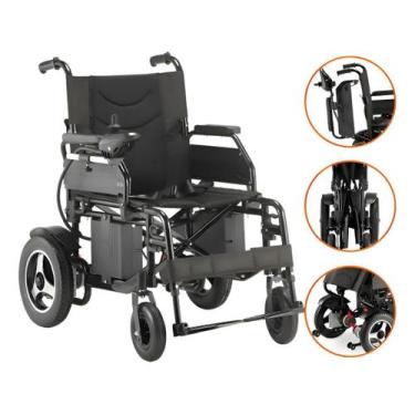 Imagem de Cadeira De Rodas Motorizada Dobrável D800 Até 120kg Dellamed Cor Preto