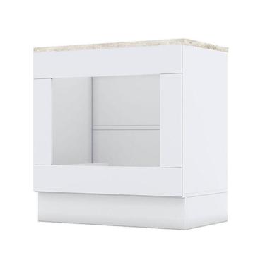 Imagem de Balcão Forno De Embutir Americana Branco Com Tampo Para Cooktop Calcare – Henn