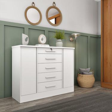 Imagem de Cômoda Para Quarto 2 Portas 5 Gavetas - Fortuna-neve - Tcil Móveis
