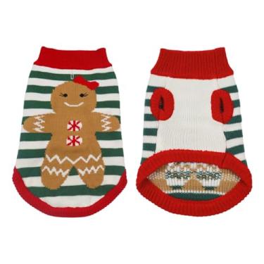 Imagem de Suéteres de Natal para cães, suéter de malha de gengibre para meninas, suéter para filhotes, roupa quente para cães e gatos (G)