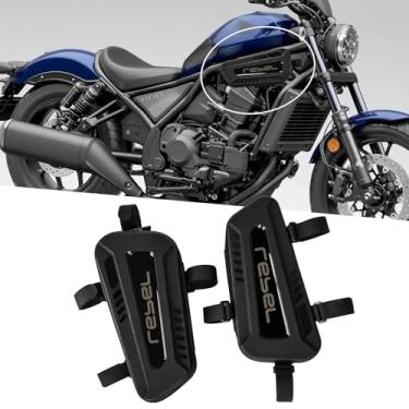 Imagem de KAGEFUNE Para Rebel 250 300 500 CMX 250 300 500 rebel 1100 Bolsa de selim de motocicleta à prova d'água bolsa triangular rígida moldura lateral pendurada bolsa de armazenamento (Rebel)