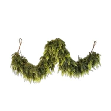 Imagem de KiBcsLic Guirlanda artificial para pendurar, enfeite portátil de Natal, guirlanda de folhagem para, lareira ou corrimão durante as festas de fim de, Malha 45