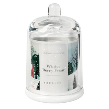 Imagem de Velas de Natal, velas perfumadas de frutas silvestres de inverno, cera de soja natural de 283 g em frasco de sino transparente, 60H de longa duração, queima limpa, não tóxica, velas de aromaterapia