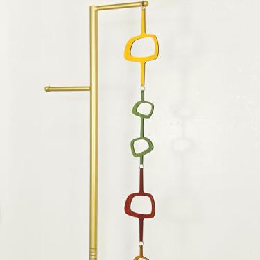 Imagem de MidModArt 6 peças de painéis de divisão de sala de pendurar de PVC arte de parede moderna de meados do século, divisórias decorativas de textura de madeira colorida MCM para sala de jantar de quarto