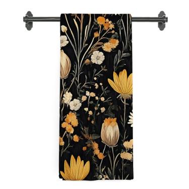 Imagem de nvucamd Toalhas de cozinha florais Dark Cottagecore, toalhas de mão vintage de flores silvestres para banheiro, prato botânico de flores estéticas, toalha de chá para cozinha, 40 x 61 cm