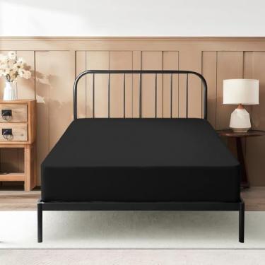 Imagem de Lençol de elástico para berço de 79 x 189 cm, bolso profundo de 20 cm, 100% algodão egípcio, 600 fios, ajuste confortável para colchão de três dobras, solteiro estreito, beliche, cama de hóspedes