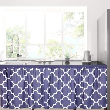 Imagem de Breling Cortinas de armário para cozinha 71 cm L x 129 cm C, saia de pia para banheiro, cortina de armário de privacidade à prova de poeira, armário de armazenamento, lavanderia, sala de aula, casa