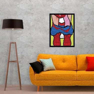 Imagem de Quadro Decorativo Homem Aranha No Banheiro 34x23Cm - Quadros On-Line