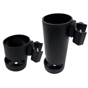 Imagem de Jiayouy 2 peças de grampo de microfone em suportes de bebida, suporte de plástico curto e alto para microfone, suporte para garrafa de bebida, comporta copo único