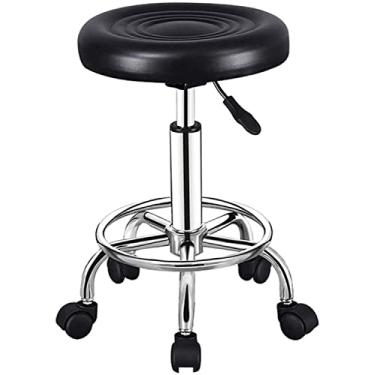 Imagem de BSNANCA Banqueta redonda com rodinhas para cadeira rolante com altura