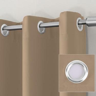 Imagem de Cortina Corta Luz Tecido 85% para Quarto/Sala com ilhós 3x2,5m | AMP Magazine (Avelã)